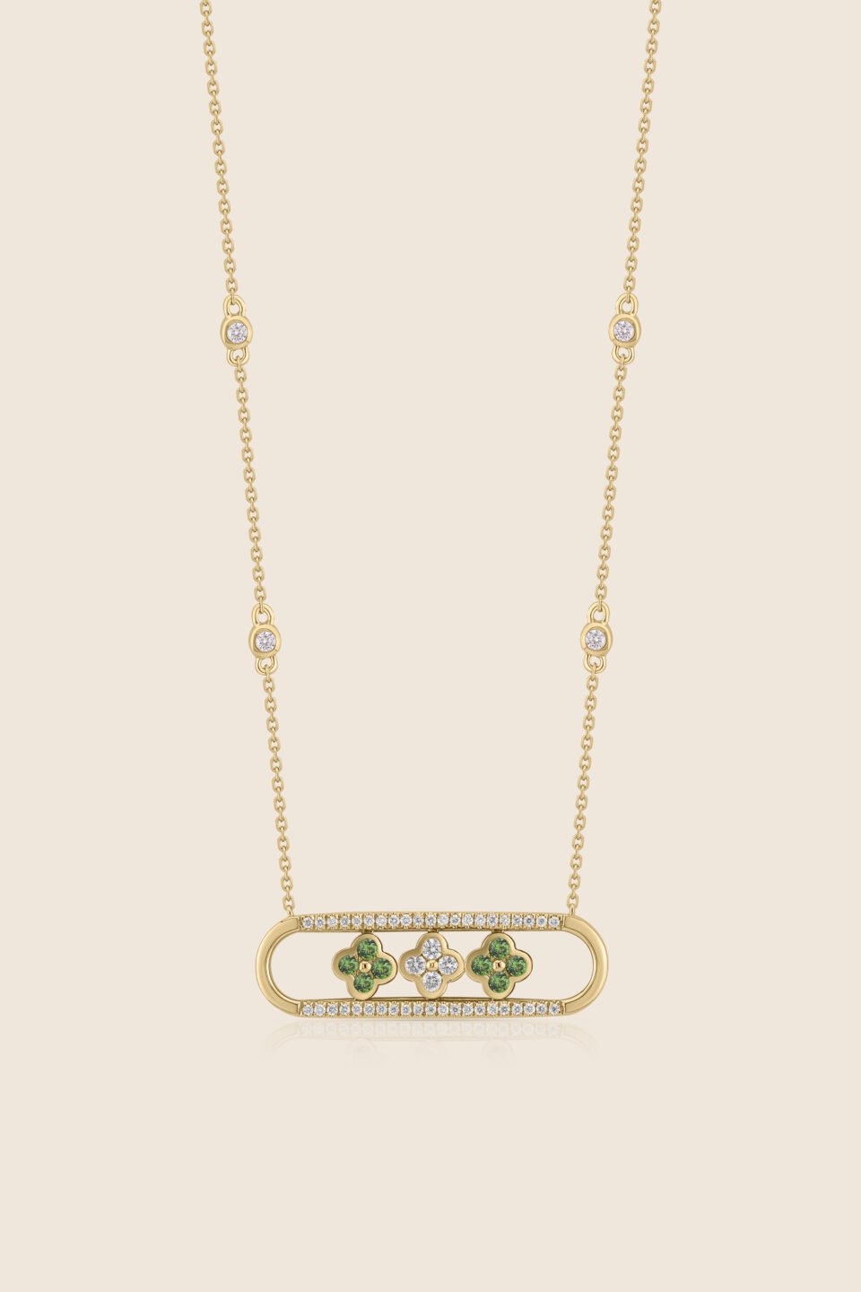 amara yellow gold diamond pendant flower emerald