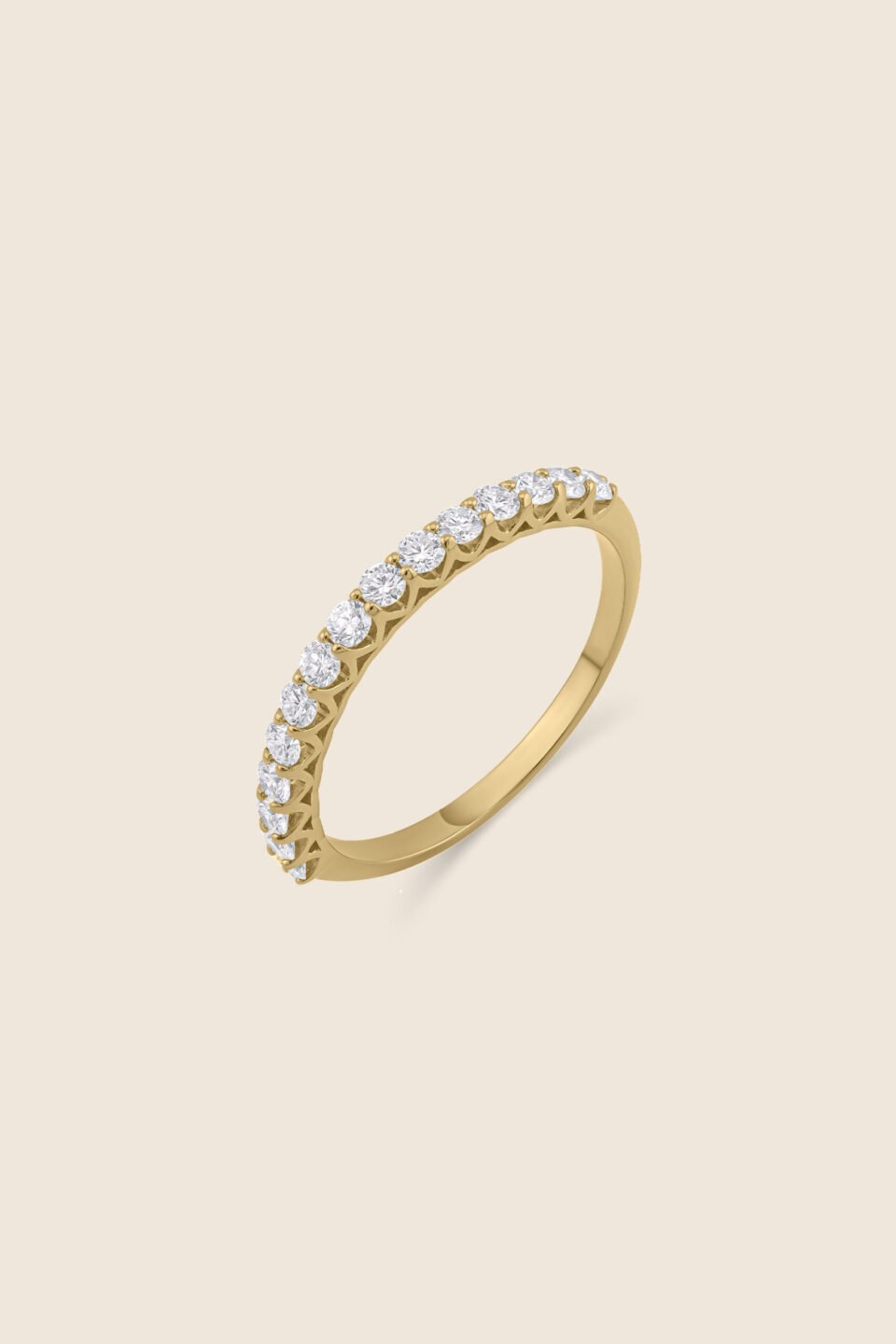 Classic yellow gold diamond basket setting band