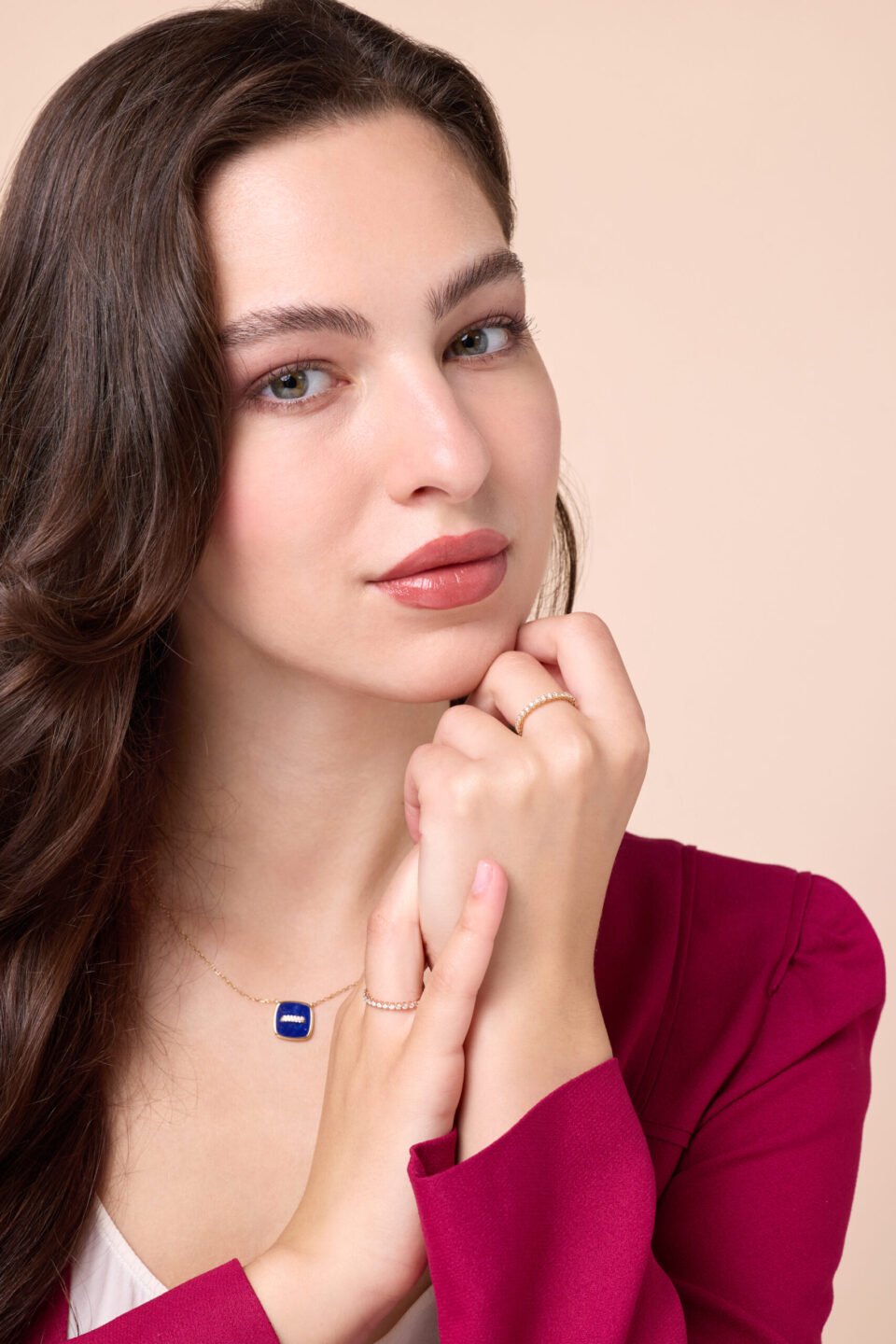 Classic yellow gold diamond band with four prong basket setting