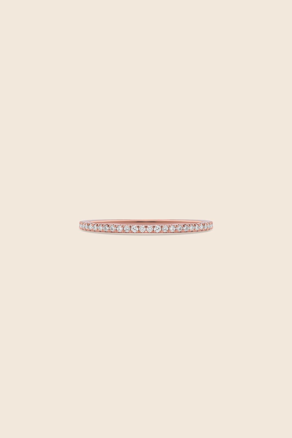 Classic rose gold split prong setting band