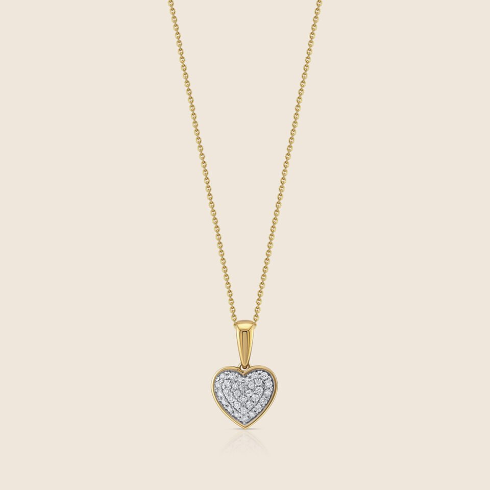 Esme yellow gold diamond heart pendant