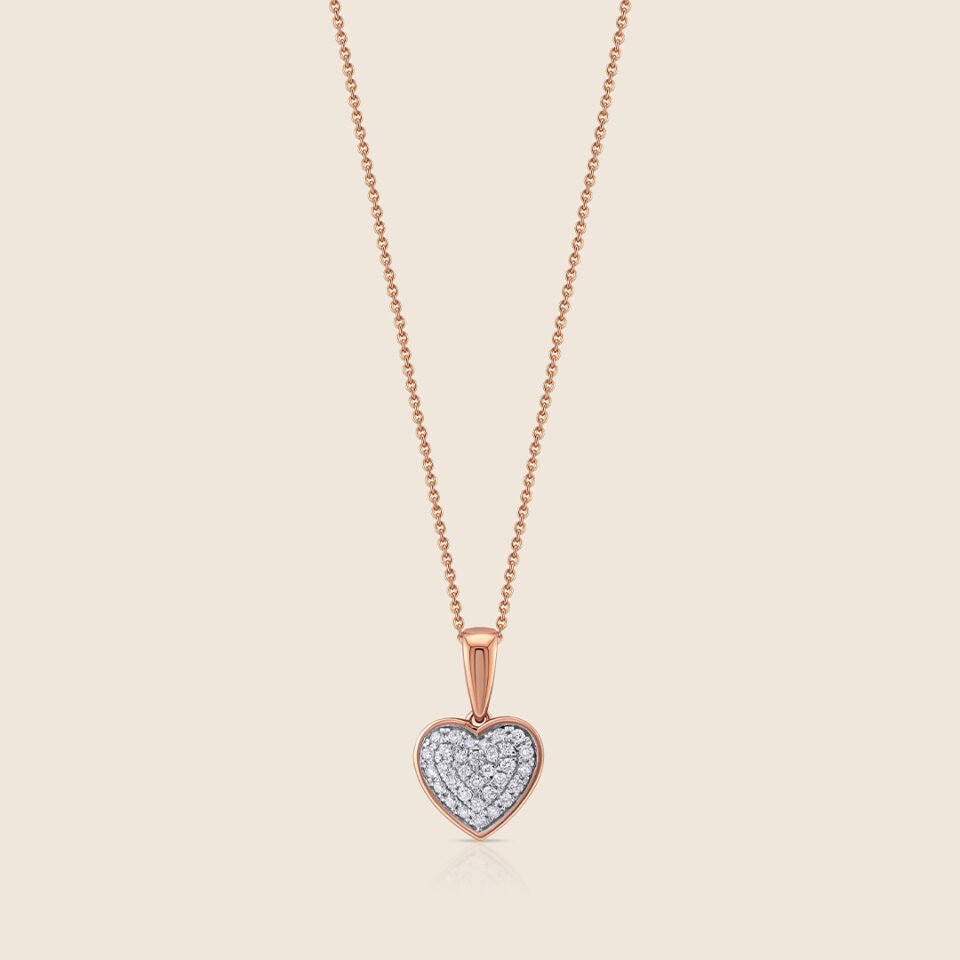 Esme rose gold diamond heart pendant